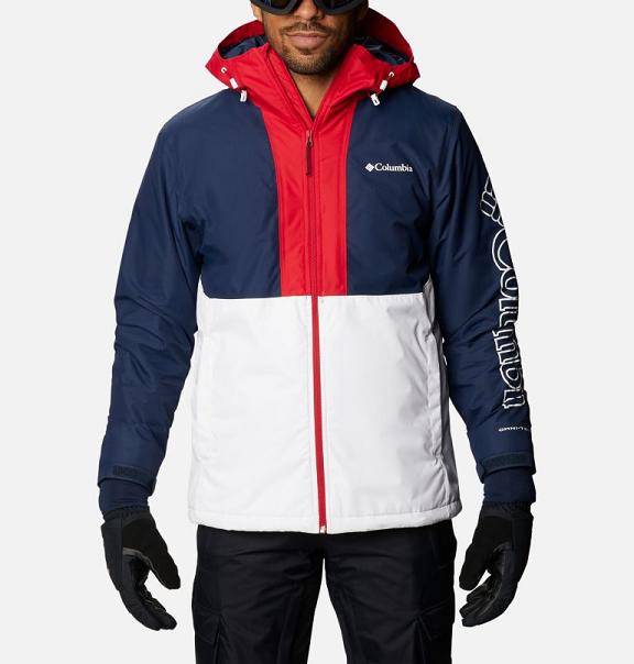 Columbia Timberturner Ski Jacket White Navy For Men's NZ9728 New Zealand